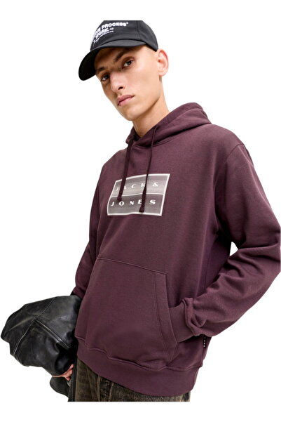 Jack & Jones JACK &JONES Φούτερ με κουκούλα Fusion Box - 12300984-Fudge