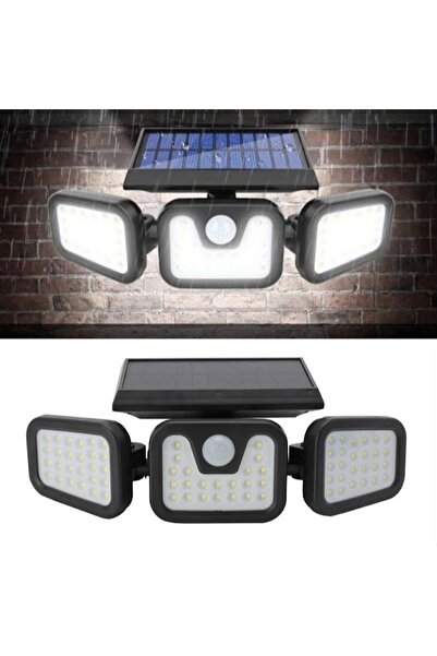 Generic Brand Lampă solară LED cu senzor de mișcare, 3 capete reglabile, 270°...
