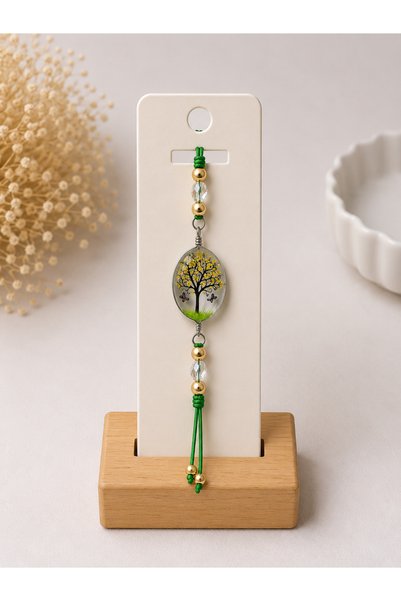 Bymiel Glass Medallion Detailed Adjustable Drawstring Bracelet