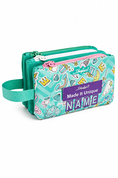 Skylar Penar Școlar Verde Menta cu 3 Compartimente, Personalizabil cu Nume, M...