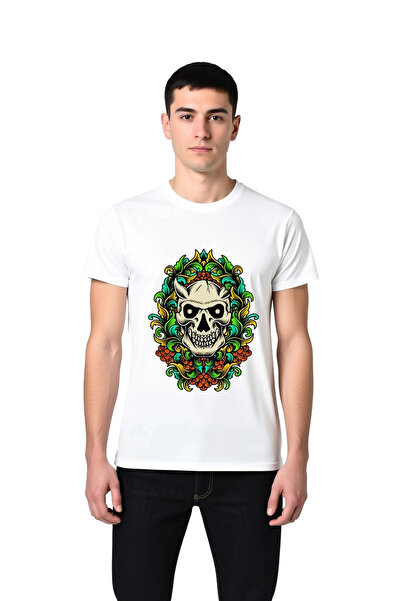 PayBuy Tricou pentru bărbați cu imprimeu cu corn și coroană de flori, casual,...