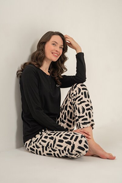 Pierre Cardin Women's Combed Cotton Modal Pajama Set, 50% Cotton 50% Modal