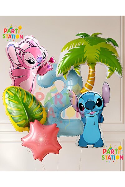 Parti Station Lilo Stitc Balloon and Angel Balloon 2 Years Old 6 Piece Giant ...