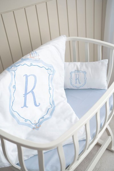 NOU Mother's Side Duvet Cover Set (60X100) - Noble Series - Blue - Letter R