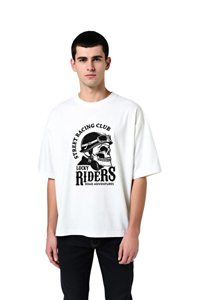 PayBuy Ανδρικό μπλουζάκι με στάμπα Street Races Club Lucky Riders σε μεγάλο μ...