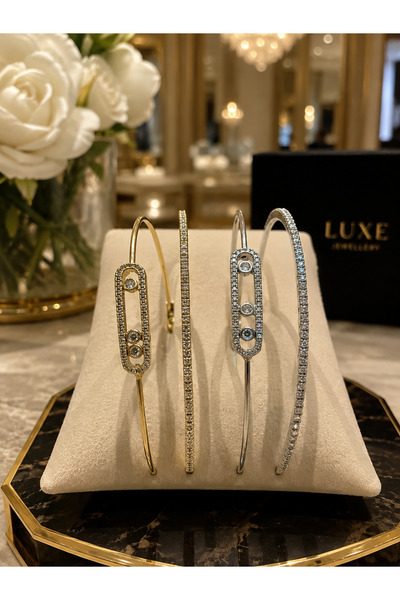 kems jewels Messika Model Altın Kaplama Çelik Kelepçe Bileklik