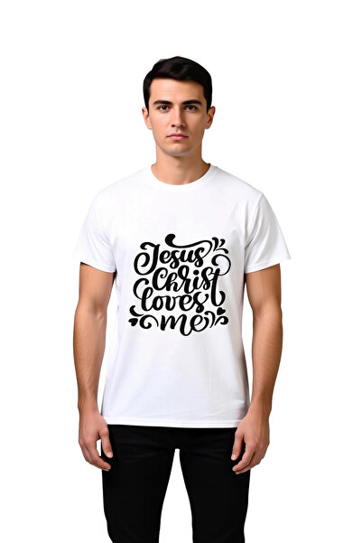 PayBuy Ανδρικό μπλουζάκι με στάμπα Jesus Love Written, 100% βαμβάκι, άνετη εφ...