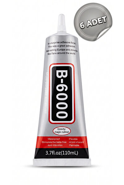 Massaltay B6000 Şeffaf Yapıştırıcı 110 ml 6 Adet Set – Güçlü Çok Amaçlı Taş, Boncuk, Kumaş, Metal, Cam ve Ahşap Yapıştırıcısı