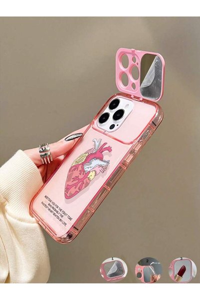 OEM Carcasă transparentă roz TPU cu element oglindă pentru iPhone 16 pro max,...