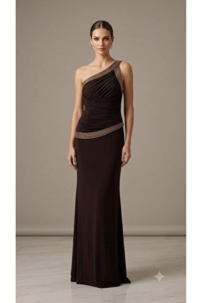 FOR COSTUME Tek Kol Askılı Abiye-10576