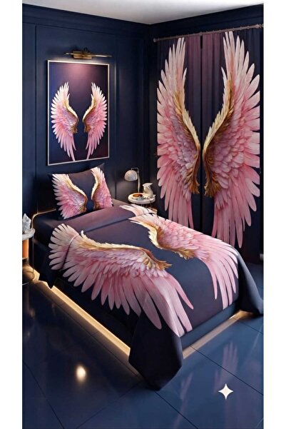 Elmas Dizayn 280*240 Cm. Special Design Single Bedding Set with Background Cu...