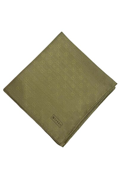 Vakko Monogram Cotton Silk Scarf 40829-New Light Green