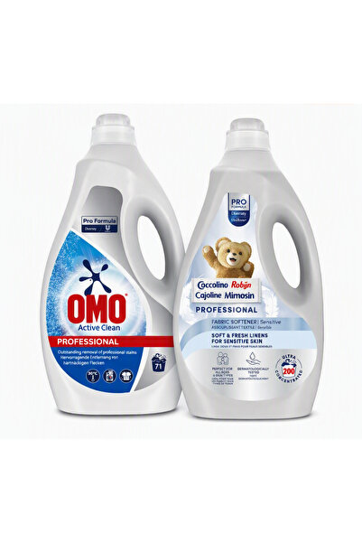 PRO FORMULA Omo Detergent Lichid Profesional Active Clean & Coccolino Balsam ...