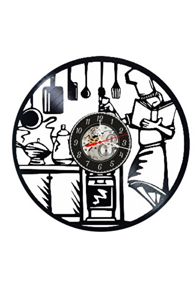 OEM Decorative Wall Clock made from Vinyl Record, Chef Model, Recipe Book, St...