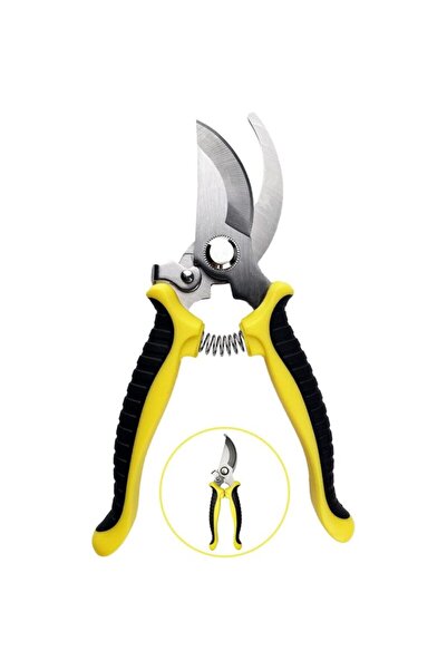 STARSTAR Pruning shears non-slip locking handles yellow.