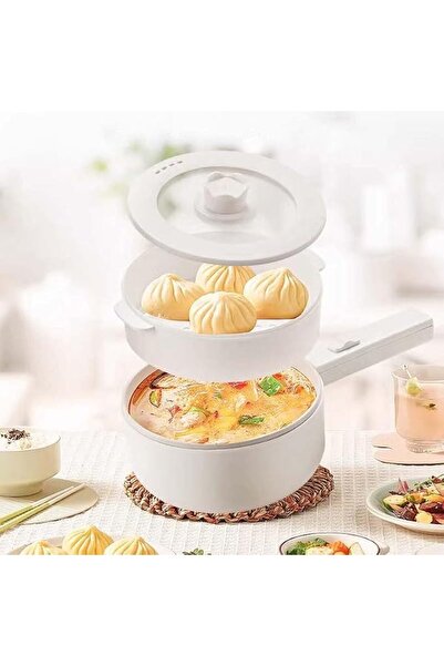 AZONEE 1.6L Hot Pot Electric with Steamer, Mini Electric Skillet Portable Non...