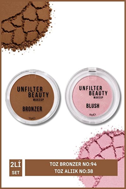 Unfilter Beauty Makeup Toz Bronzer No: 94 + Toz Allık No: 38 Set