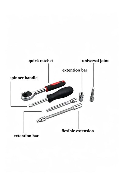 sharpdo Auto Repair Tools 46-piece Set, Precision Hardware Repair Opening Set, Household Labor-saving Ratchet Wrench Tool Set, Suitable for Home/Repair Shop