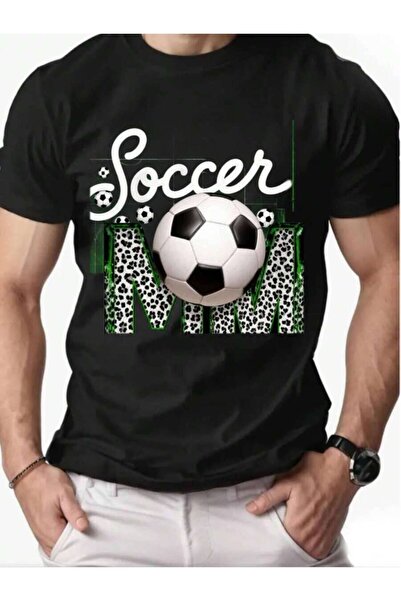 KYMC07 Men's Black Cotton T-Shirt, Leopard Print, Sportswear For Football Fan...
