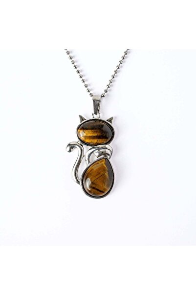 craftmystic Protection and Strength - Stainless Steel Cat Necklace with Tiger...