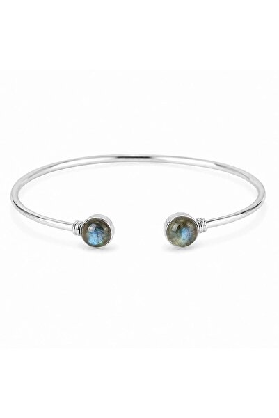 craftmystic Bratara Indiana din Argint 925 ajustabilă cu Labradorit Rotund - ...