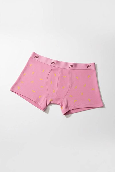 BHO WEAR Pamuklu Beli Lastikli Baskılı Erkek Boxer Mavi