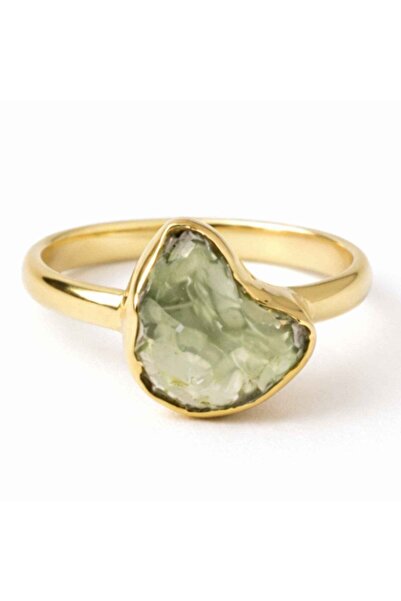 craftmystic Inel Elegant cu Moldavit , Argint 925 Placat cu Aur 18K, M8/56 - ...