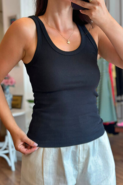 Unique Boutique Black Halter Neck Tank Top