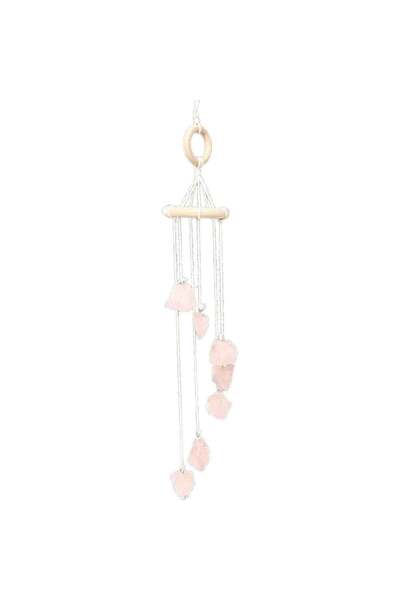 craftmystic Wind chime with semi-precious stones of rose quartz - harmony, lo...