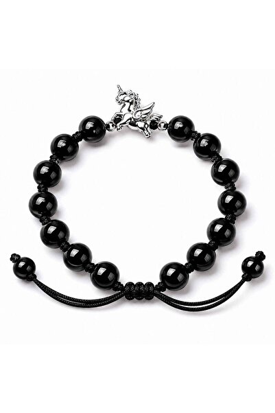 craftmystic Bratara cu Obsidian si Calut - Protectie, Curaj si Libertate