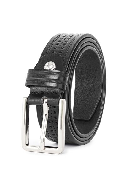 delis Curea pentru barbati C-182, piele naturala, Negru (Marime: 130 cm)