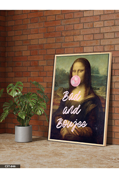 Evinemoda Mona Lisa Collage One Piece Wooden Framed Painting