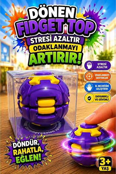 SCOWETTO Bas Spin Stress Ball Toy Spinball Purple