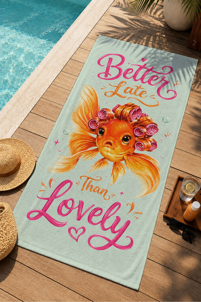 Evmila Retro Pop Art Humorous Colorful Crab Written Patterned 70X150 Beach To...