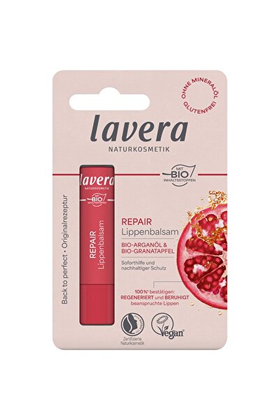 Lavera Balsam de buze reparator cu ulei organic de argan și rodie, 4.5g