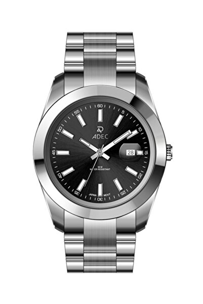 Adec Ag24102-3 Steel Case Cord Calendar Japanese 3 Atm Water Resistant Metall...