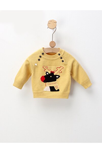MiniKids Pulover Mohair, cu Ren, galben