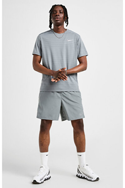 Nike Dri-FIT Miler Erkek Koşu Gri Tişört