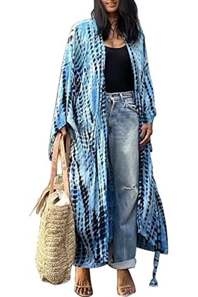 GENERAL Women Roomy Nightgown Long Loungewear Kimono Cardigan Beach Dress Bik...