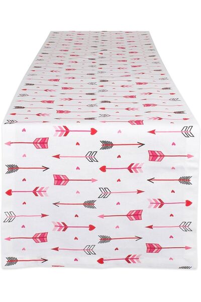 DII Valentine's Day Table Top Collection, Table Runner, 14x108, Hearts Collage