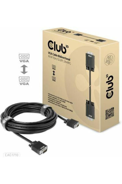 Other Καλώδιο Club3D VGA αρσενικό σε VGA αρσενικό Μαύρο 10μ (CAC-1710)