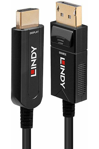 LİNDY Καλώδιο DisplayPort αρσενικό - HDMI αρσενικό 20μ Μαύρο (38491)