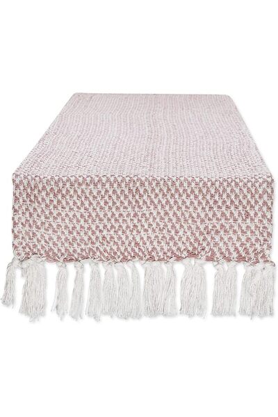 DII Woven Basics Collection 100% Cotton Knit Table Runner, 15x72, French Blue