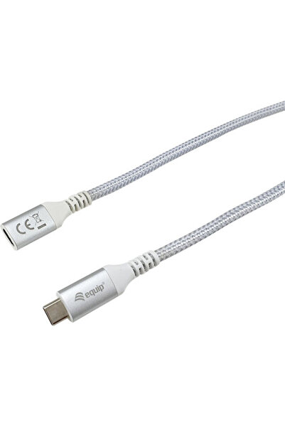 EQUIP Καλώδιο βίντεο USB 3.2 USB-C Αρσενικό - USB-C Θηλυκό 100W PD Λευκό 1μ 1...