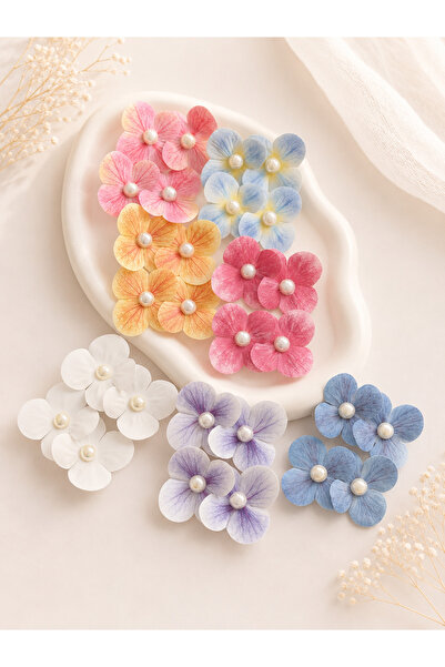 EliraToka Women's - Girls' - Baby Pearl Hydrangea Flower 2-Piece Clip with Bu...