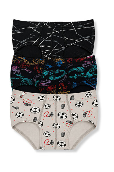 YILDIZ Boys' Lycra Briefs Mixed Pattern 3-Pack