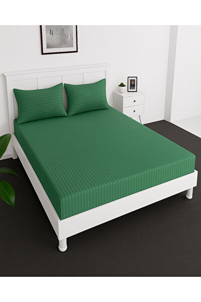 MAXQON ® Deep Fitted Bed Sheet with 2Pcs Pillow Covers, King (180x200+30CM)