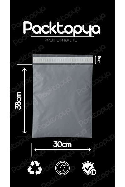Kargo Poşeti Cepsiz - 30x38x5 Cm - Gri 100 Adet