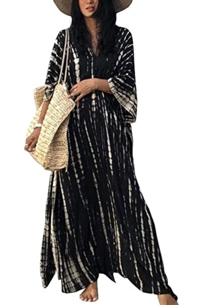 YouKD Summer Long Kaftan Bohemian Beach Kimono Swimsuit Cover Up Plus Size Dr...