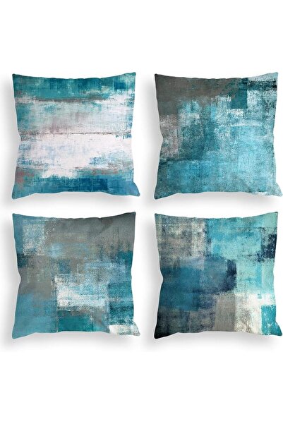 COLORPAPA Blue Throw Pillow Covers 18x18 Set of 4 Decorative Cushion Cover Gr...